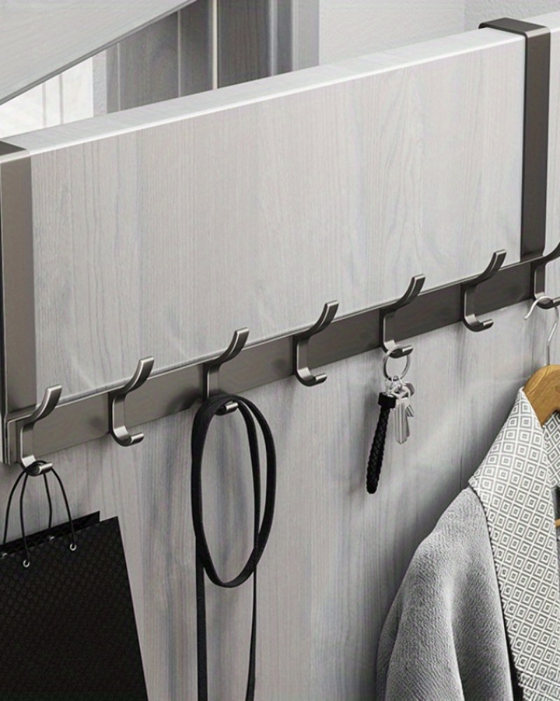 Wieszak na drzwi szafę ręczniki czarny metalowy 12 miejsc