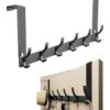Wieszak na drzwi szafę ręczniki czarny metalowy 12 miejsc