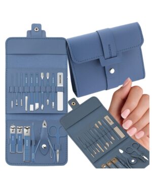 Zestaw do paznokci przybornik manicure pedicure etui cążki 16 elementów