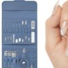 Zestaw do paznokci przybornik manicure pedicure etui cążki 16 elementów