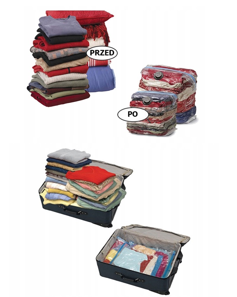 ZESTAW worki próżniowe na ubrania pościel 10 szt.