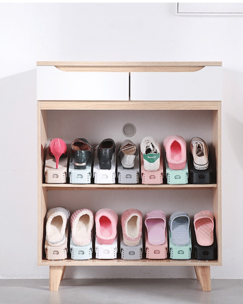 Stojak organizer na buty do szafy czarny ZESTAW x5