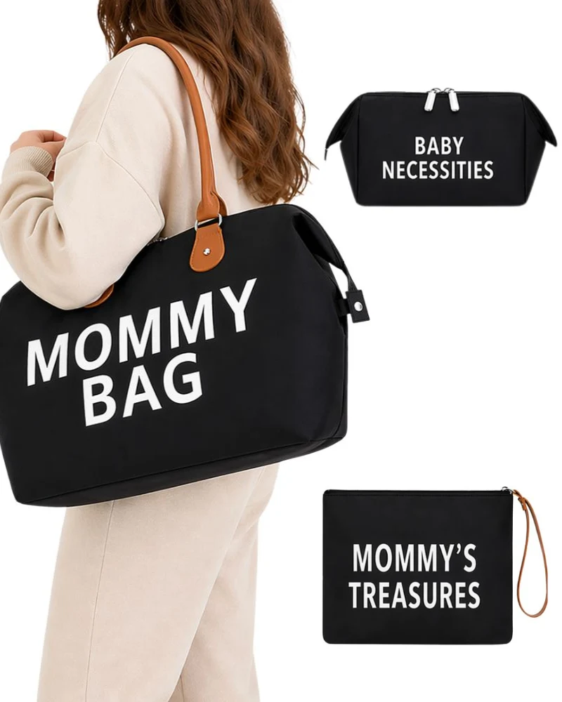 Torba Mommy Bag dla mamy duża zestaw 3w1 torba + organizer + kosmetyczka