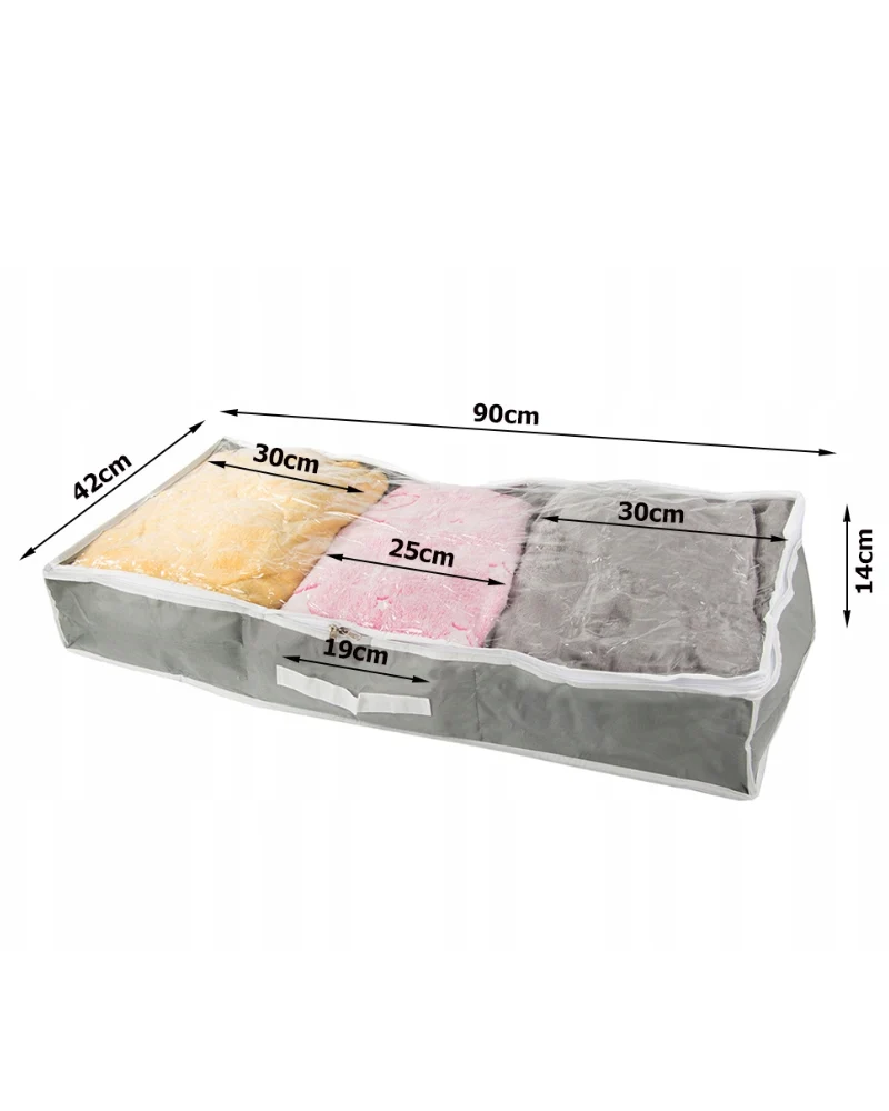 Pojemnik organizer do szafy pod łożko na suwak duży na pościel buty 90x42 cm