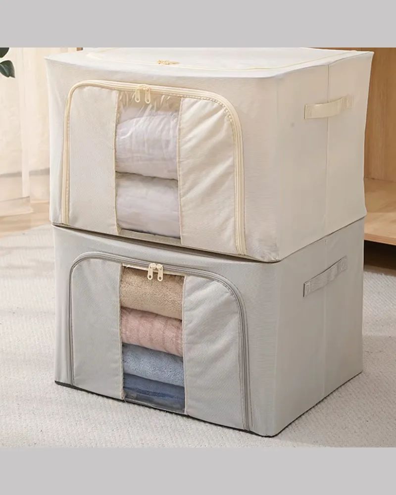 Pojemnik na pościel ubrania zamek stelaż Stackbox wzmocniony jasno szary 40×30