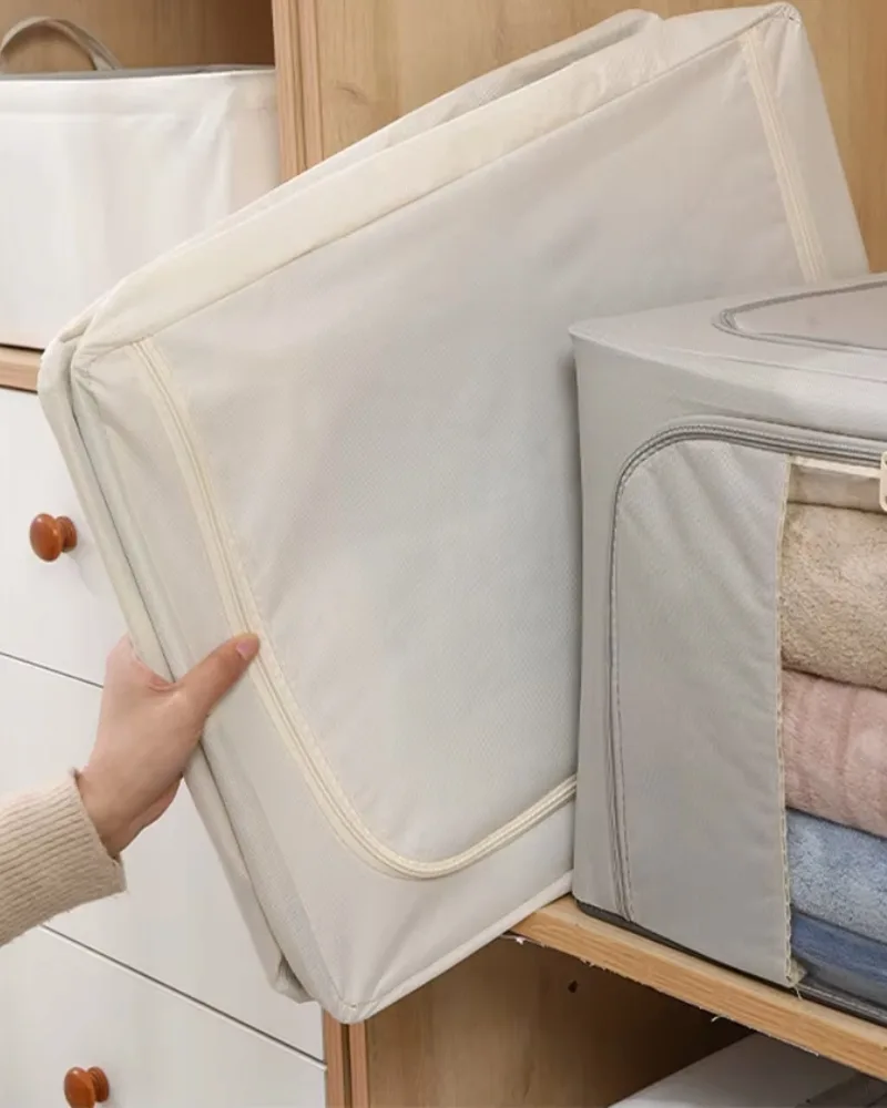 Pojemnik na pościel ubrania zamek stelaż Stackbox wzmocniony jasno szary 40×30