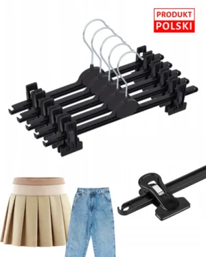 Wieszak na spódnice spodnie z klipsami 35cm regulowany x5 sztuk.webp Wieszak na spódnice spodnie z klipsami 35cm regulowany x5 sztuk