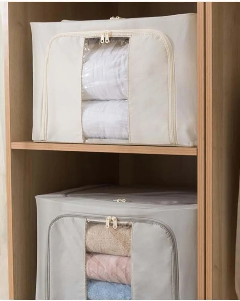 Pojemnik na pościel ubrania zamek stelaż Stackbox wzmocniony jasno szary 40×30