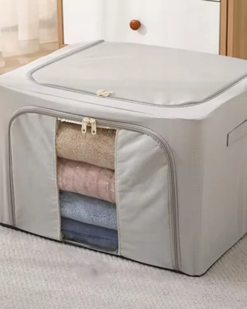 Pojemnik na pościel ubrania zamek stelaż Stackbox wzmocniony jasno szary 40×30