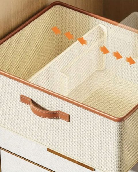 Organizer zamykany do szafy na ubrania spodnie bluzy 50×40 beżowy