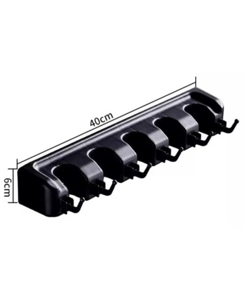 Wieszak ścienny organizer uchwyt na miotły mopy 5 wieszaków + haczyki