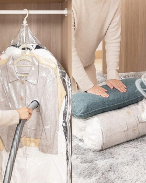 Worek próżniowy z wieszakiem 70x140 na ubrania płaszcze, kurtki