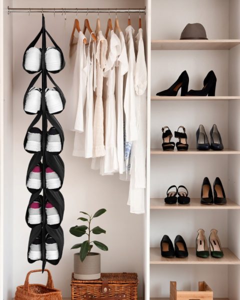 Organizer na buty do szafy garderoby wiszący wieszak na obuwie 12 par