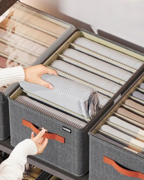 Organizer zamykany do szafy na ubrania spodnie bluzy 40x27