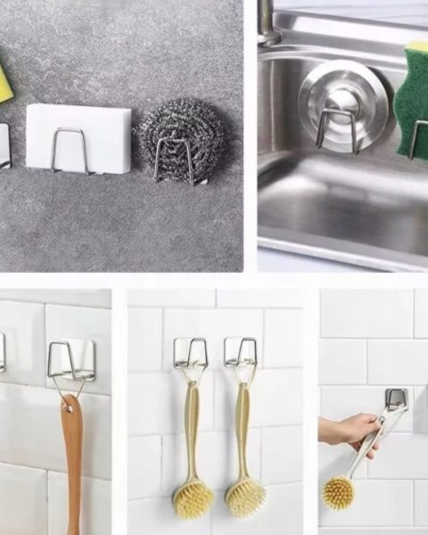 Uchwyt kuchenny na gąbkę do zlewu czarny