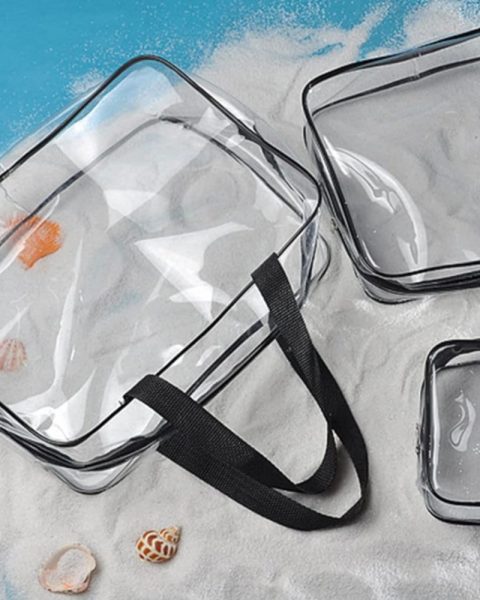 Kosmetyczka przezroczysta organizer na kosmetyki 3w1 podróżna do samolotu
