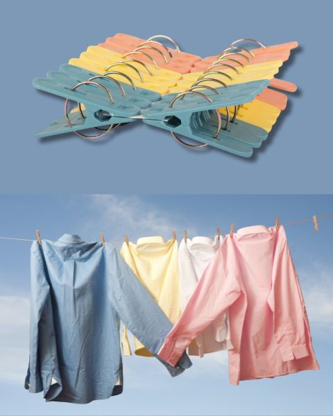 Klamerki żabki spinacze do prania ubrań bielizny 18 sztuk plastikowe mocne