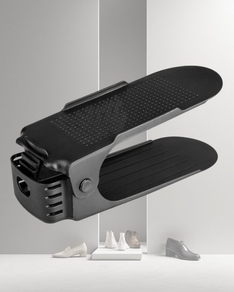 Stojak organizer na buty do szafy czarny ZESTAW x5