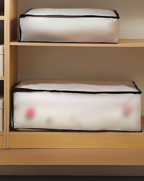 Organizer na pościel ubrania pojemnik na koce kołdrę pokrowiec na suwak 45x60 cm