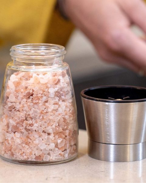 Młynki do soli i pieprzu szklane z pokrywką regulacja mielenia zestaw