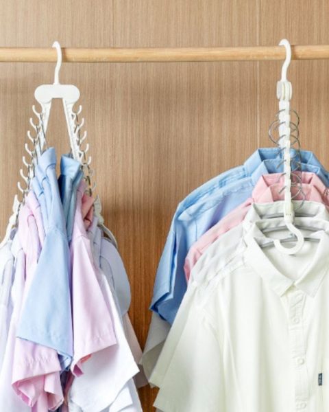 Wieszak do szafy składany wielofunkcyjny organizer na ubrania 16 haczyków