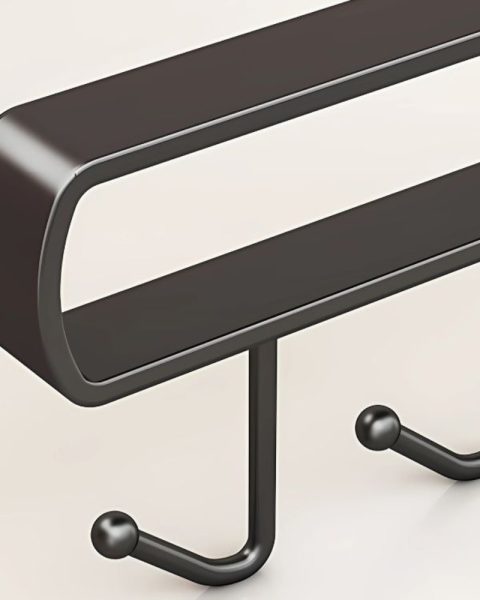 Wieszak kuchenny podwieszany czarny metalowy 6 haków