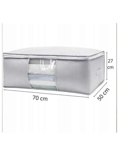 Pokrowiec na pościel pod łóżko pojemnik na ubrania torba szary XL