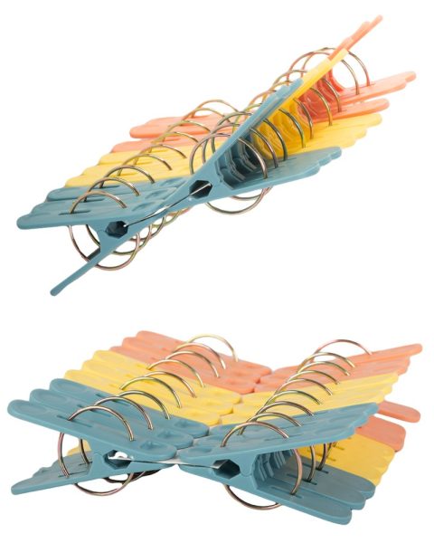 Klamerki żabki spinacze do prania ubrań bielizny 18 sztuk plastikowe mocne