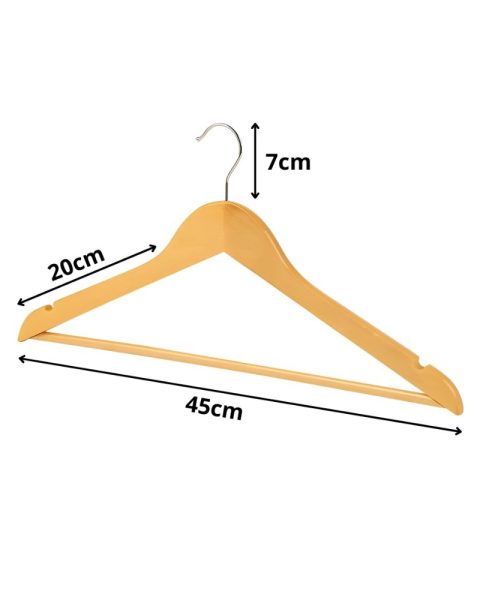 Wieszaki drewniane lakierowane na ubrania solidne zestaw 3x