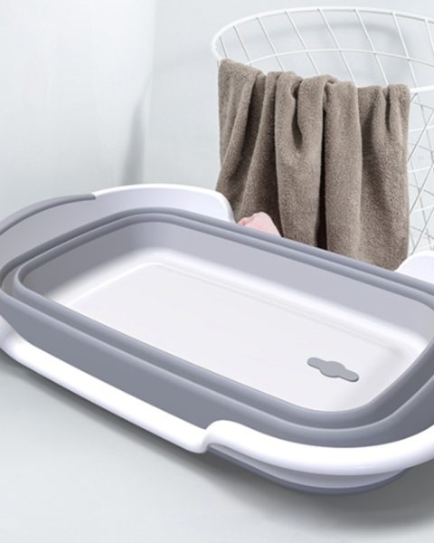 Miska składana silikonowa z odpływem na pranie pojemna 40 L