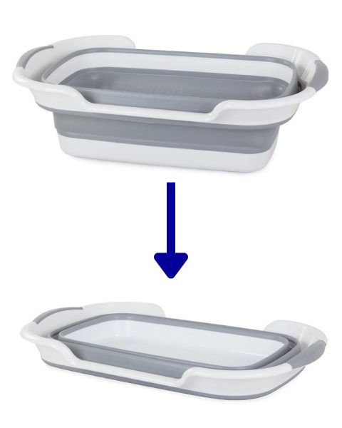 Miska składana silikonowa z odpływem na pranie pojemna 40 L