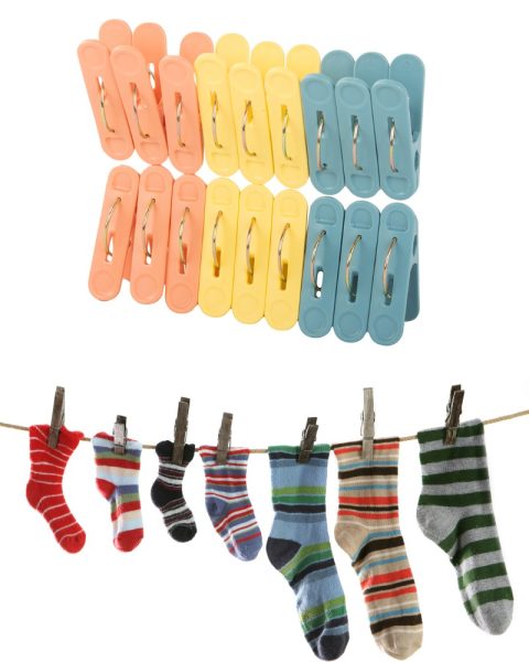 Klamerki żabki spinacze do prania ubrań bielizny 18 sztuk plastikowe mocne