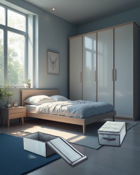 Organizer pojemnik pudełko do szafy na odzież buty zamykany 45x30