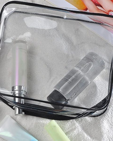 Kosmetyczka przezroczysta organizer na kosmetyki 3w1 podróżna do samolotu