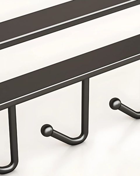 Wieszak kuchenny podwieszany czarny metalowy 6 haków