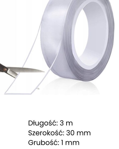Dwustronna taśma nano wielokrotnego użytku mocna 3m