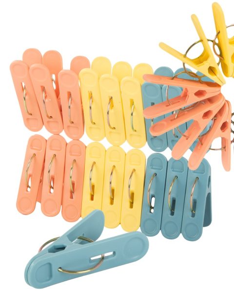 Klamerki żabki spinacze do prania ubrań bielizny 18 sztuk plastikowe mocne