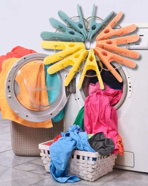 Klamerki żabki spinacze do prania ubrań bielizny 18 sztuk plastikowe mocne