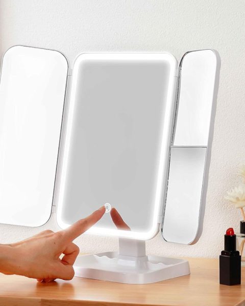 Lusterko kosmetyczne do makijażu premium podświetlane LED rozkładane