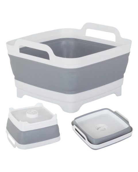 Miska składana silikonowa z korkiem odpływem uchwyt 8 L