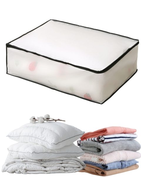 Organizer na pościel ubrania pojemnik na koce kołdrę pokrowiec na suwak 45x60 cm