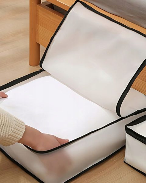 Organizer na pościel ubrania pojemnik na koce kołdrę pokrowiec na suwak 45x60 cm