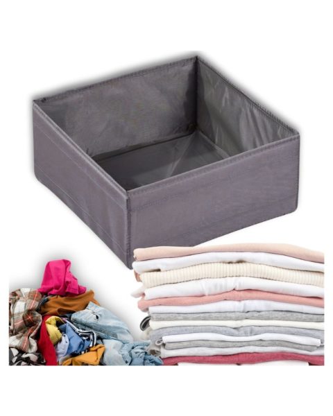 Organizer pojemnik na bieliznę ubrania buty do szuflady szary 28x28