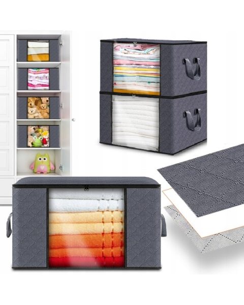 Organizer pojemnik zamykany do przechowywania ubrań kocy pościeli do szaf 35x60