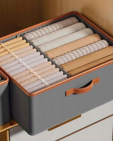 Organizer do szafy na ubrania spodnie bluzy 50×40 szary