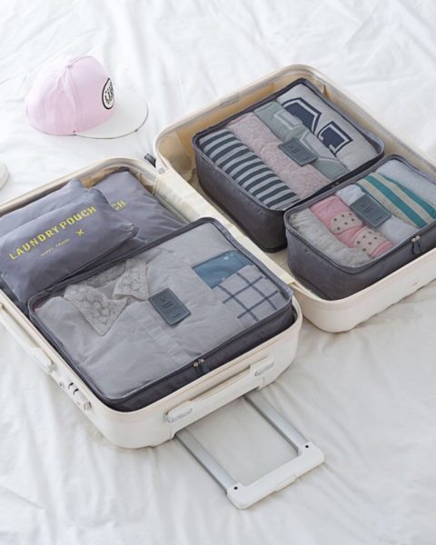 Organizery na pranie podróżne do walizki siatki x6 szt.