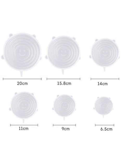 Pokrywki silikonowe uniwersalne na garnek 6 szt.