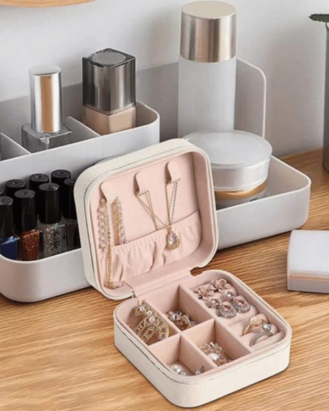Szkatułka kuferek organizer na biżuterię podróżna 10 cm x 10 cm