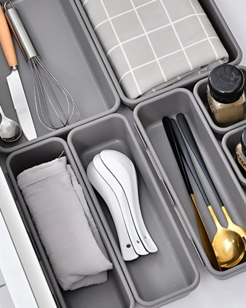 Zestaw organizerów 8szt wkłady na drobiazgi akcesoria pojemniki do szuflad