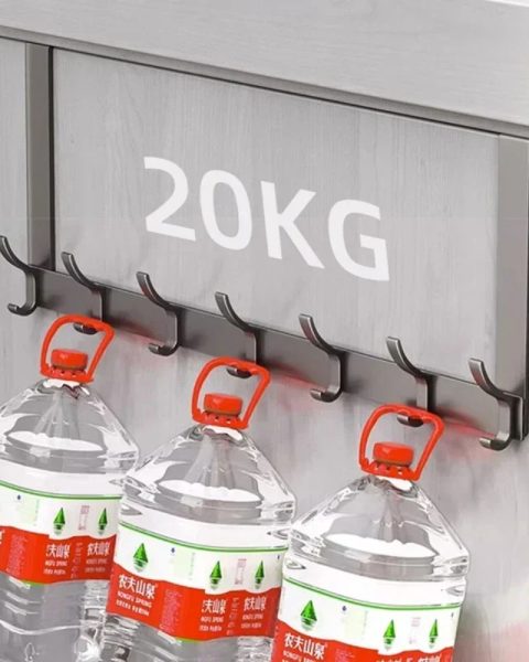 Wieszak na drzwi szafę ręczniki czarny metalowy 12 miejsc